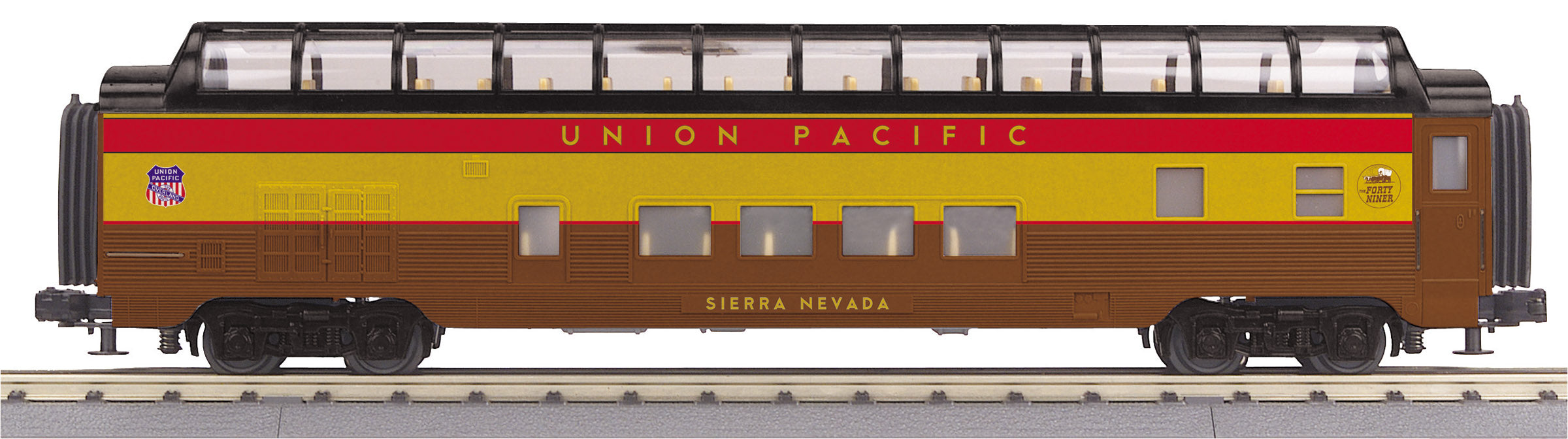 O Gauge RailKing Union Pacific 60’ Streamlined Full-Length Vista Dome Car