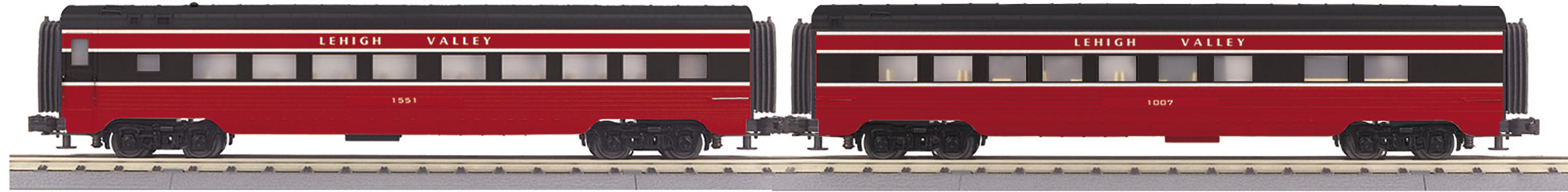 O Gauge RailKing Lehigh Valley 2-Car 60’ Streamlined Coach/Diner