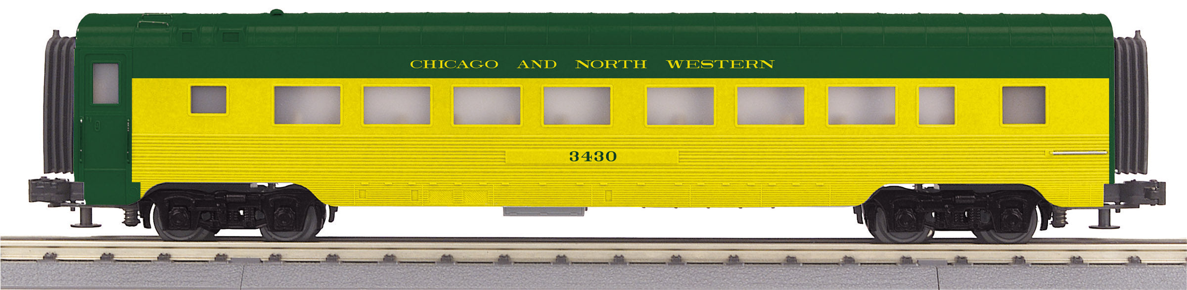 O Gauge RailKing Chicago North Western 60’ Streamlined Coach Car