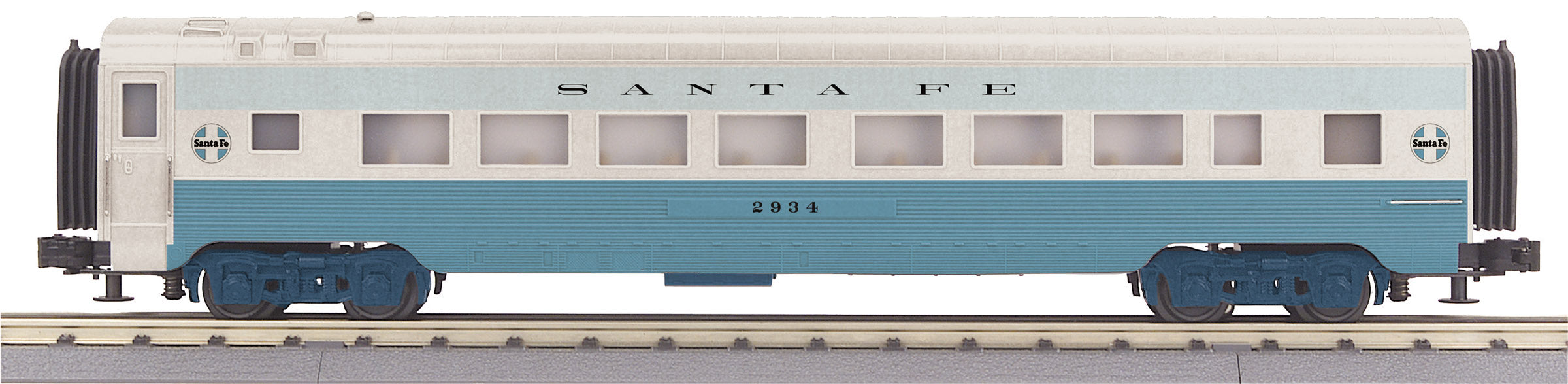 O Gauge RailKing Santa Fe 60’ Streamlined ABS Coach Car