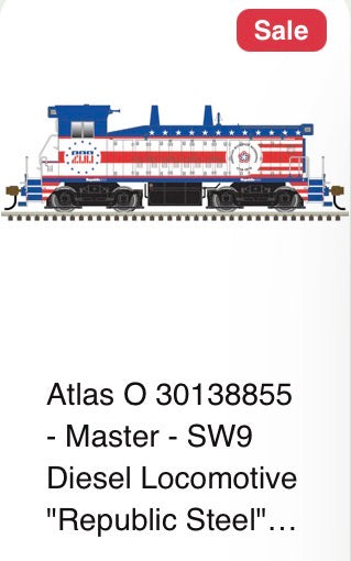 Atlas O 30138855 - Master - SW9 Diesel Locomotive "Republic Steel"