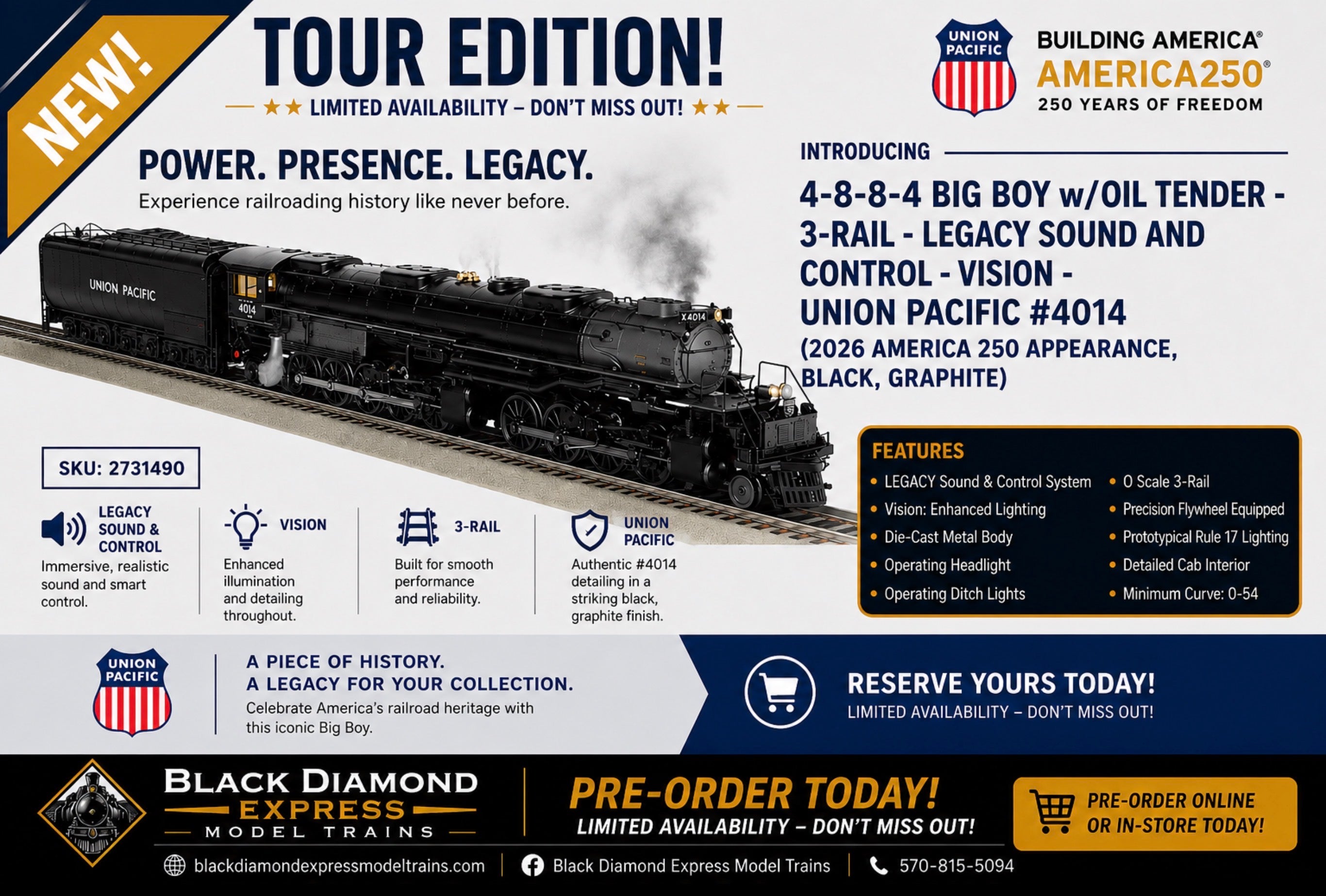 Lionel Big Boy 2731490 250TH Tour Version