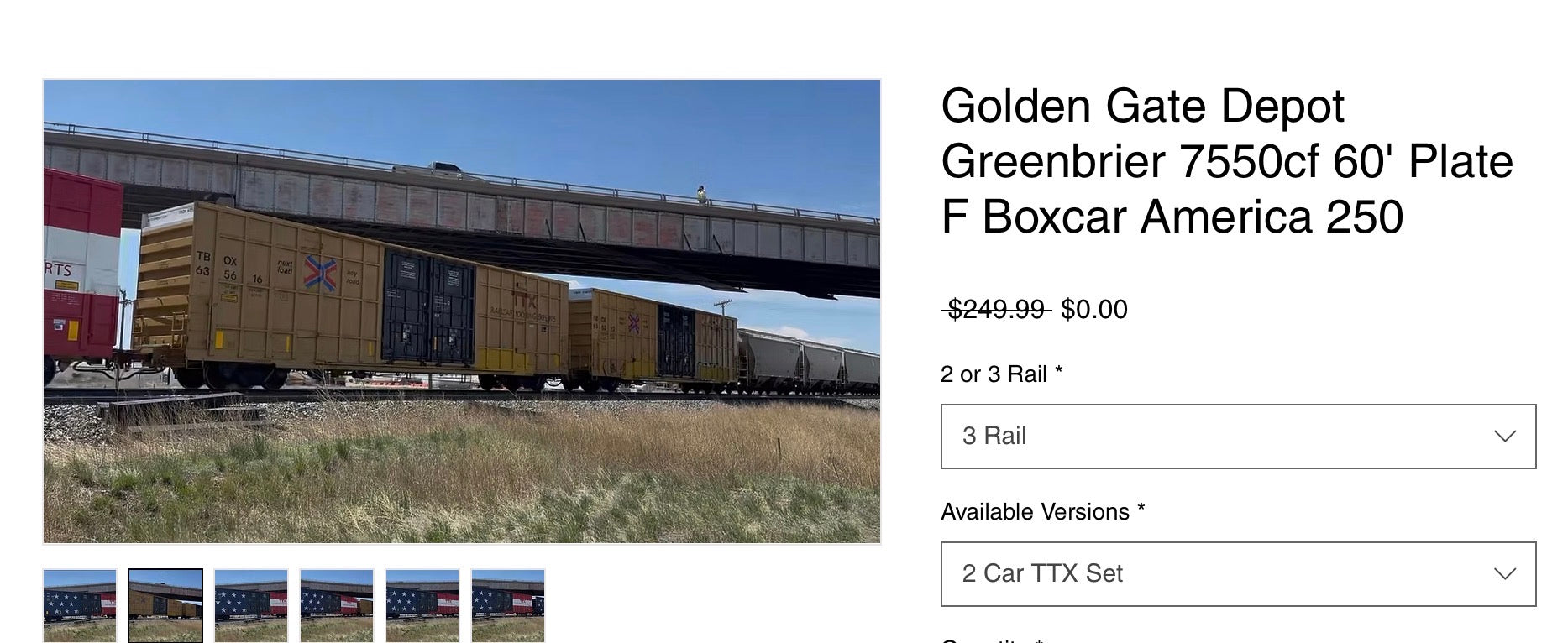 Golden Gate Depot Greenbrier 7550cf 60' Plate F Boxcar TTX 2 Car Set