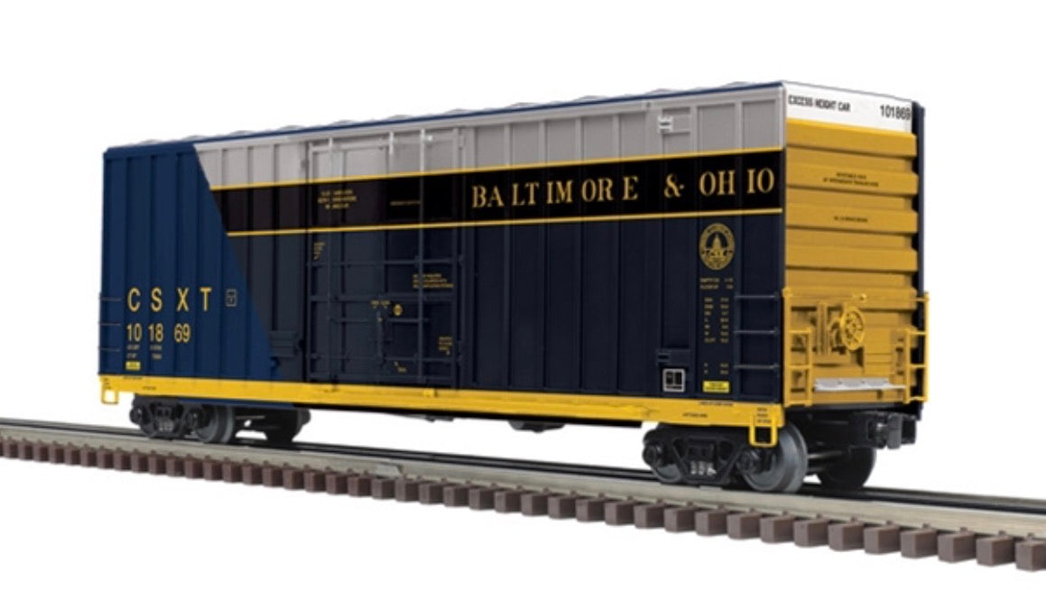 ATLAS O PREMIER 50' GUNDERSON HIGH CUBE BOX CAR 3 PACK CSX HERITAGE (INCLUDES: CSX B&O HERITAGE #101869, C&O HERITAGE #101827, CHESSIE SYSTEM HERITAGE #10973) (YELLOW/BLUE) - 3RL