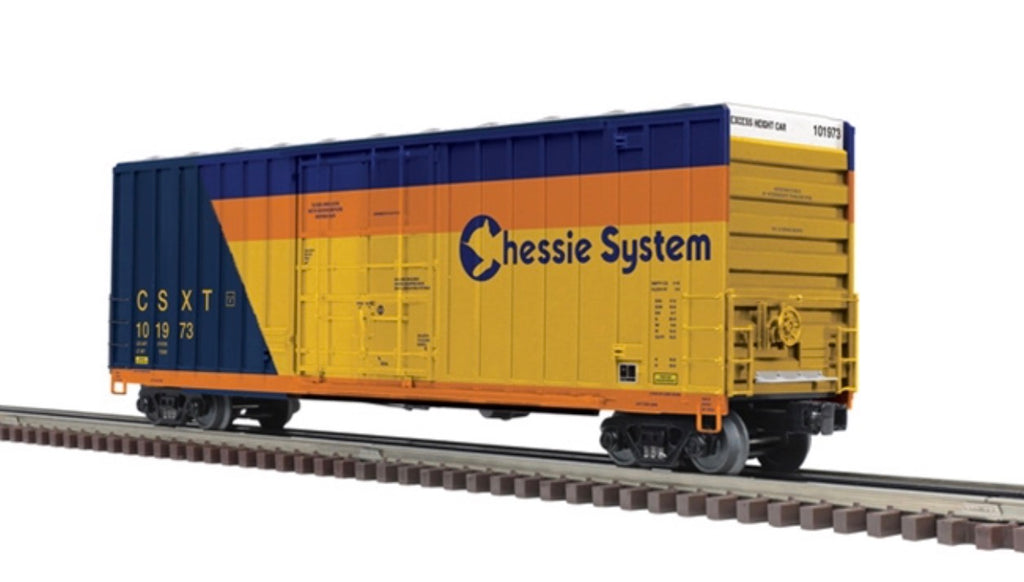 ATLAS O PREMIER 50' GUNDERSON HIGH CUBE BOX CAR 3 PACK CSX HERITAGE (INCLUDES: CSX B&O HERITAGE #101869, C&O HERITAGE #101827, CHESSIE SYSTEM HERITAGE #10973) (YELLOW/BLUE) - 3RL