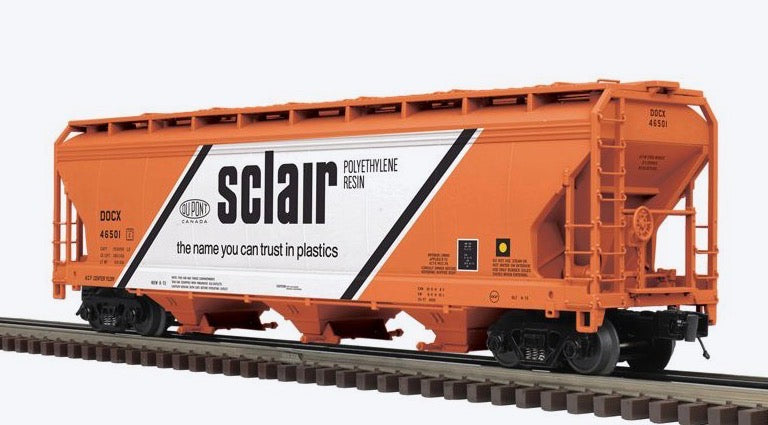 Atlas O 3001627-1 Sclair Road # 46501Orange/White/Black ACF 3-Bay Centerflow Premier Hopper 3-Rail