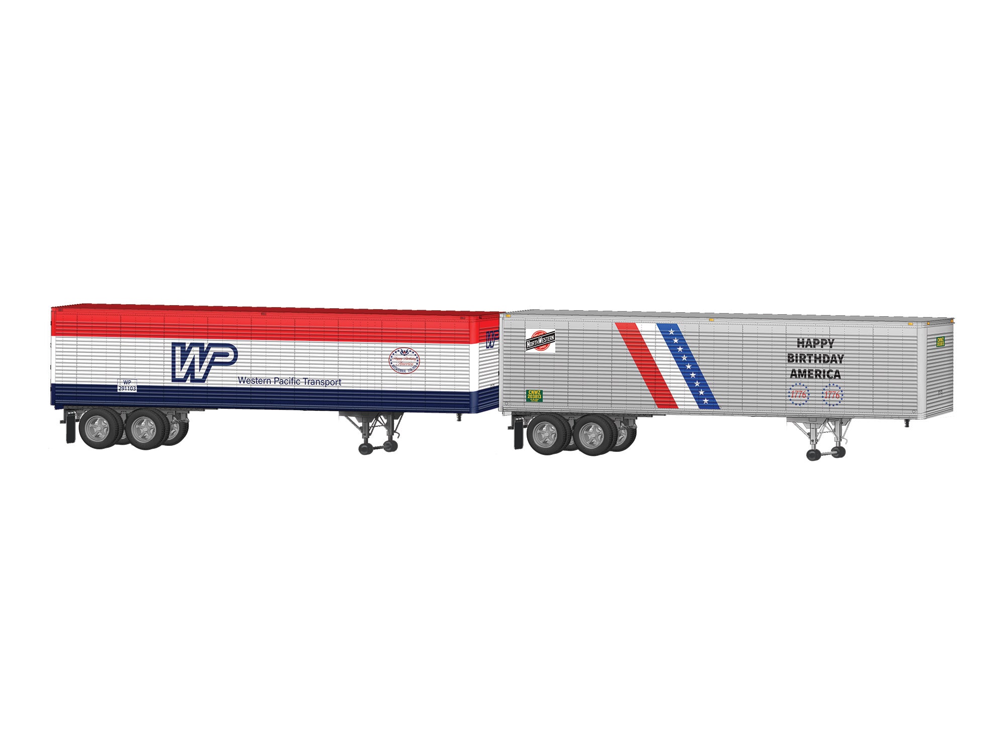 Bicentennial (CNW/WP) 40' Trailer 2 Pack