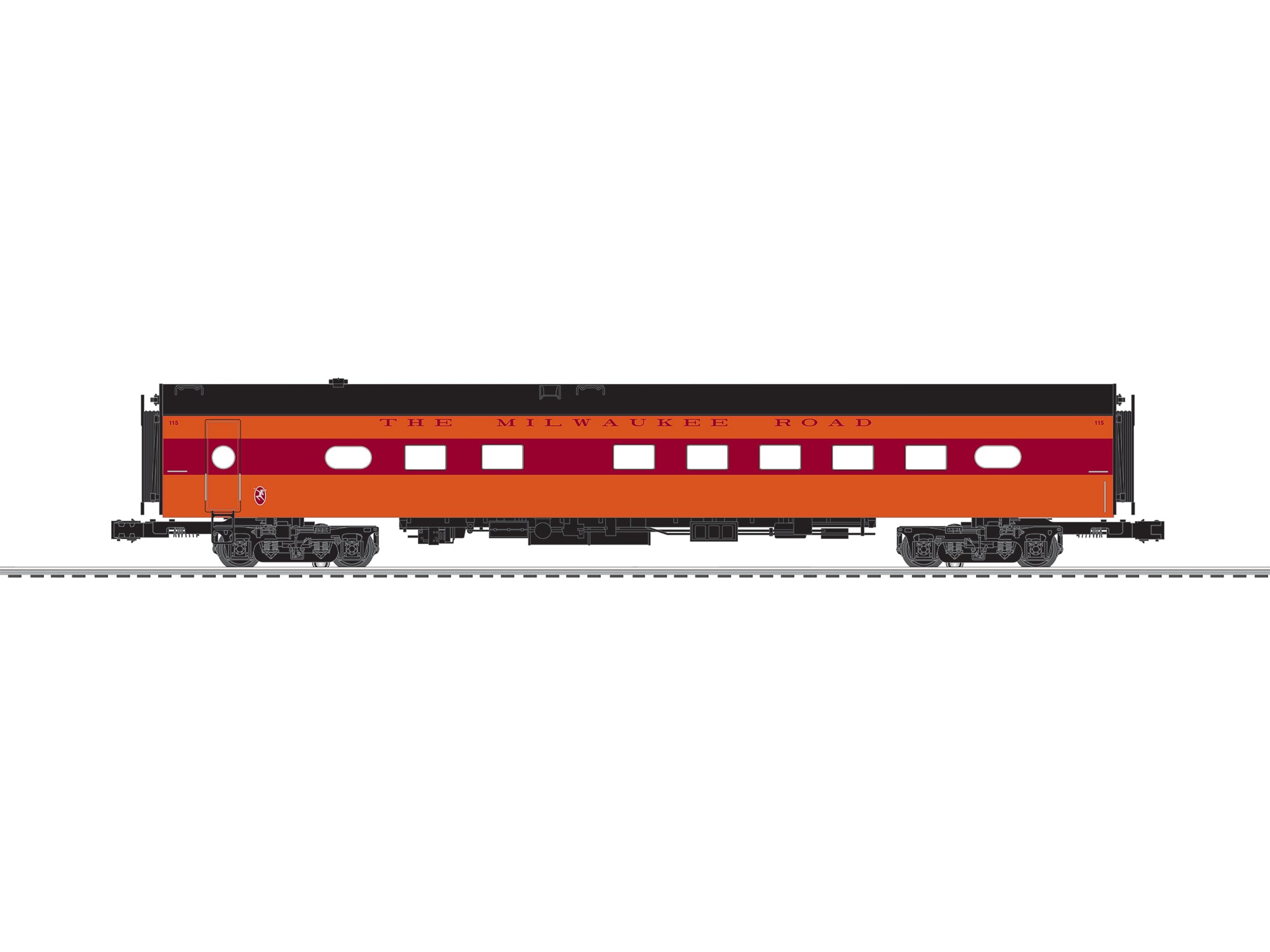 Milwaukee Road Hiawatha Aluminum SS Diner (orange)