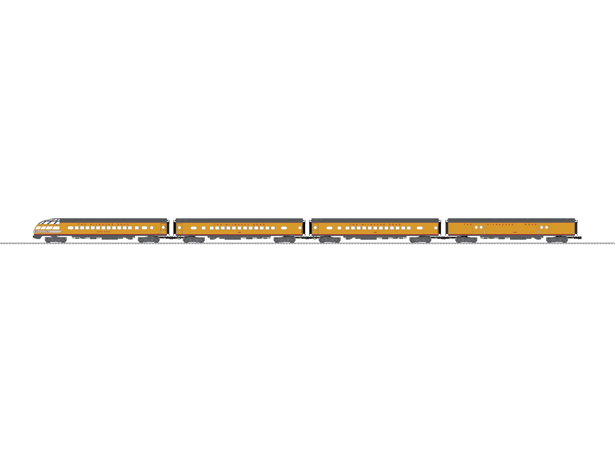 Milwaukee Road Hiawatha Aluminum 4 Pack (yellow)