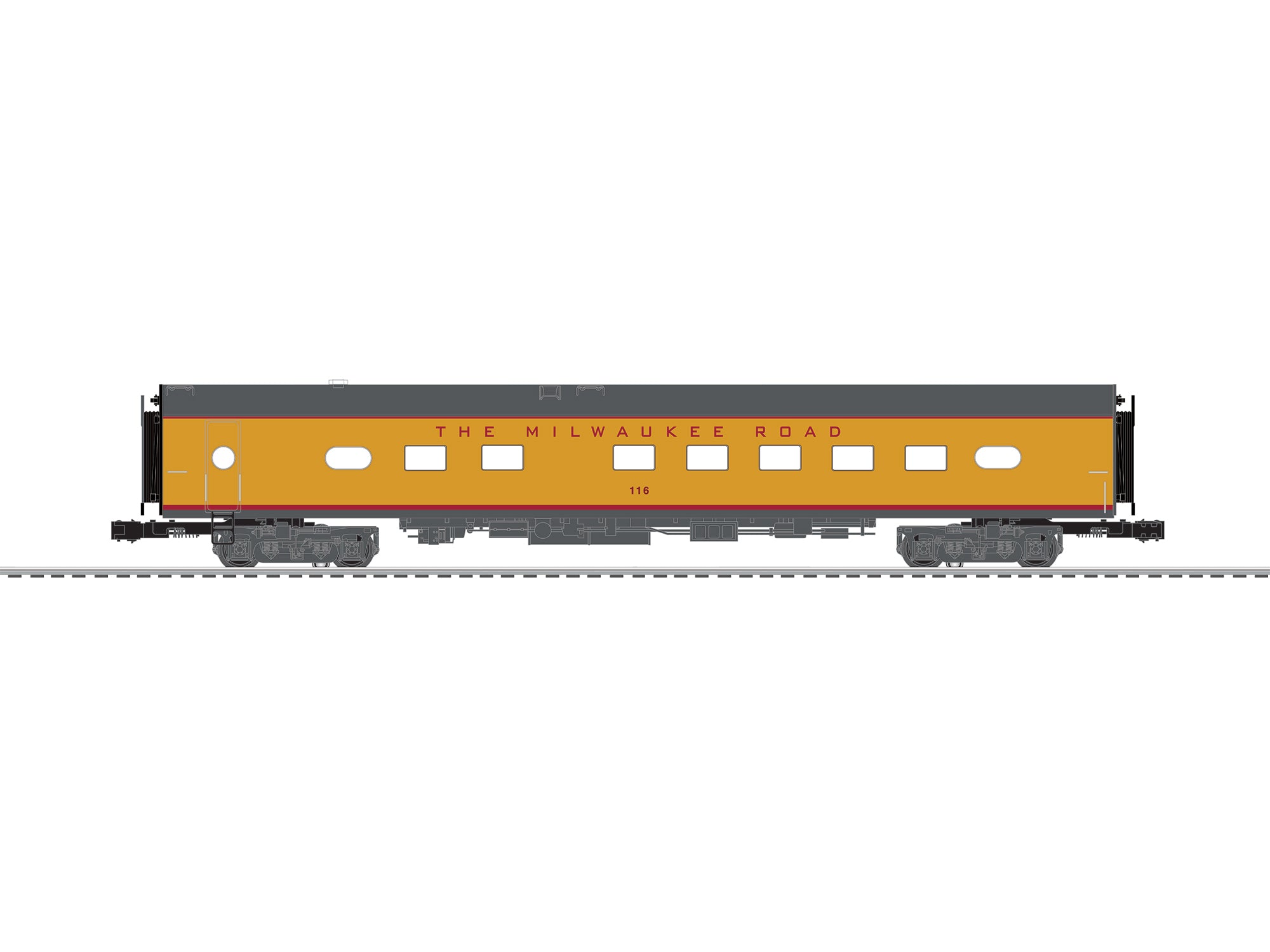 Milwaukee Road Hiawatha Aluminum SS Diner (yellow)