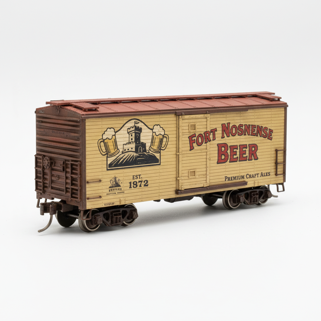 RMT 86199-52 O Scale 36 ft Wood Side Reefer Car - Fort Nonsense Beer