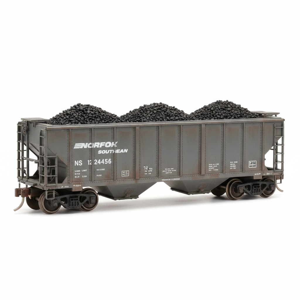 RMT 662xx O Gauge 70 Ton 3-Bay Coal Hopper with Load