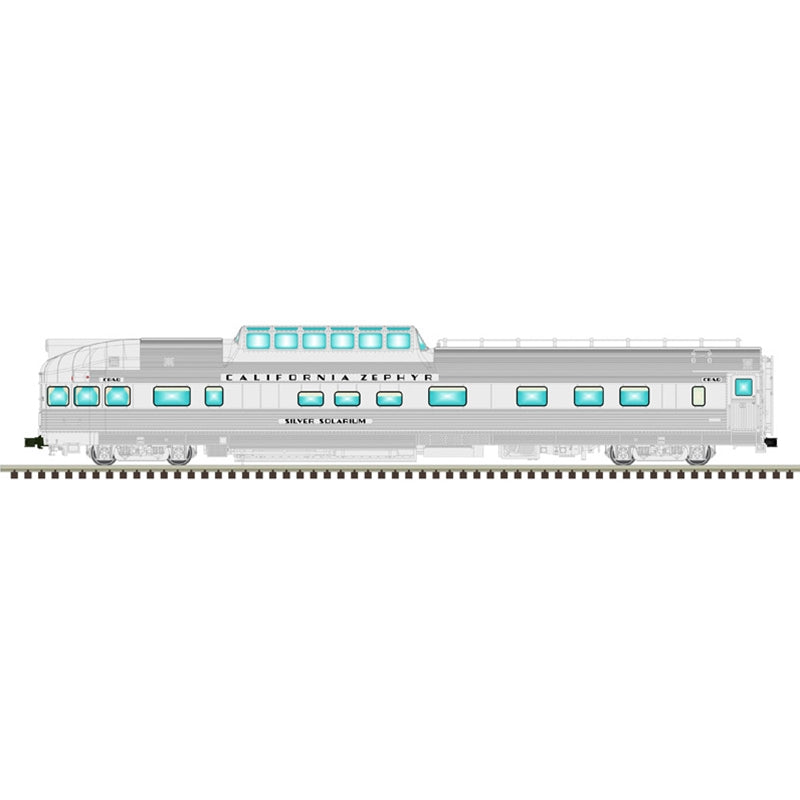 Atlas Mster O CZ Passenger Cars - Individual Cars - 3-Rail - California Zephyr "Silver Solarium" - 377