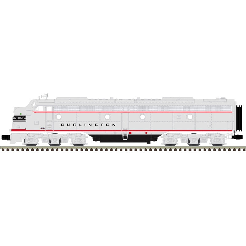 Atlas Premier O E8 Locomotive - 3-Rail DCS - Burlington (Black Stripes) - 9971